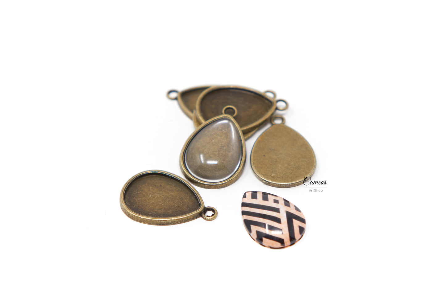 20 pcs Teardrop Shape Clear Glass Cabochons, Transparent Glass Cover, Domed Glass Cabochon 18x25mm