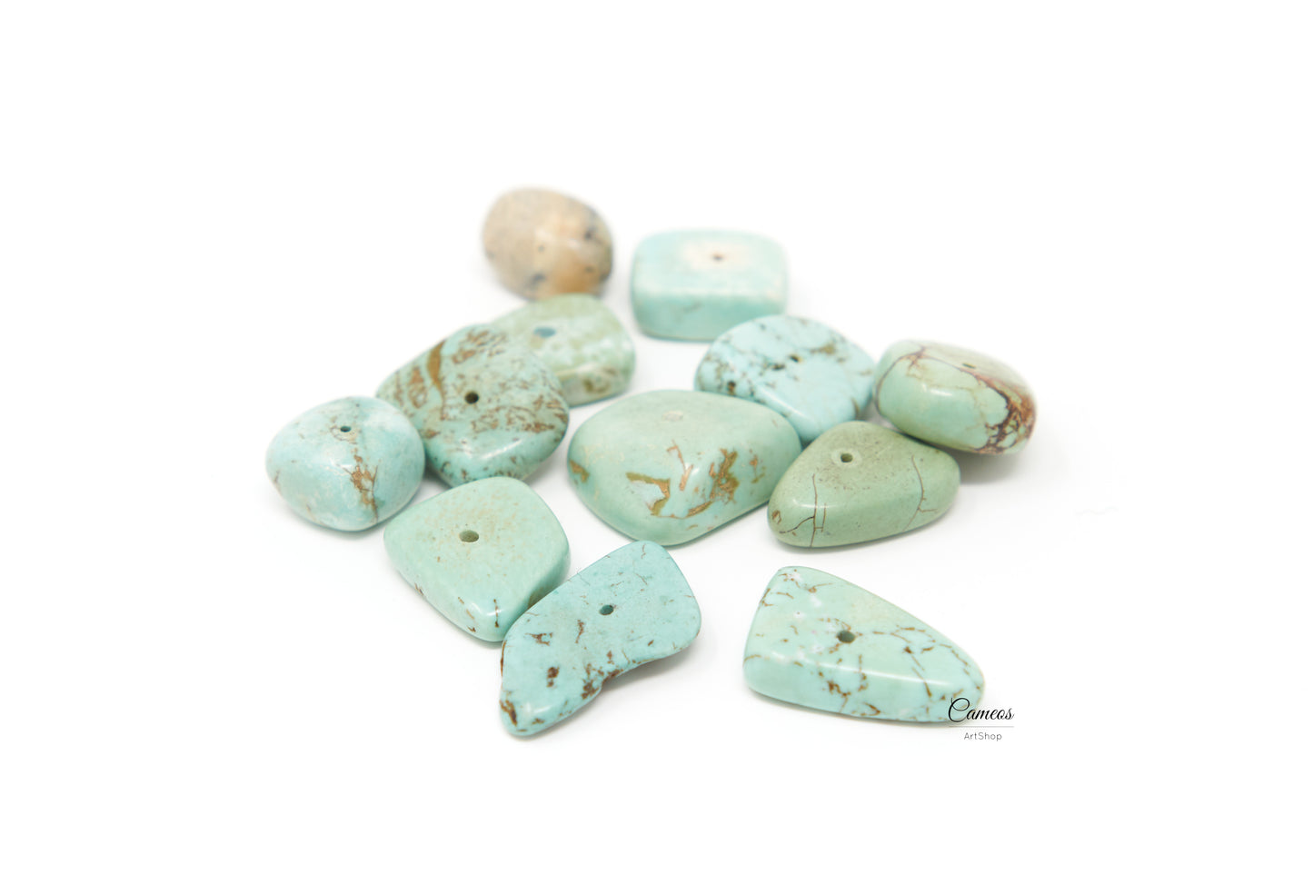 20 Pcs Natural Howlite Beads, Dyed, Chip Howlite Beads, Loose Gemstone Beads, Polished Howlite, Turquiose Stone