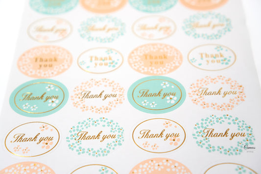 Thank You Stickers, Packaging Sticker, Scrapbook Sticker, Party Sticker, Baking Stickers, Wedding Favor Sticker, 24pcs