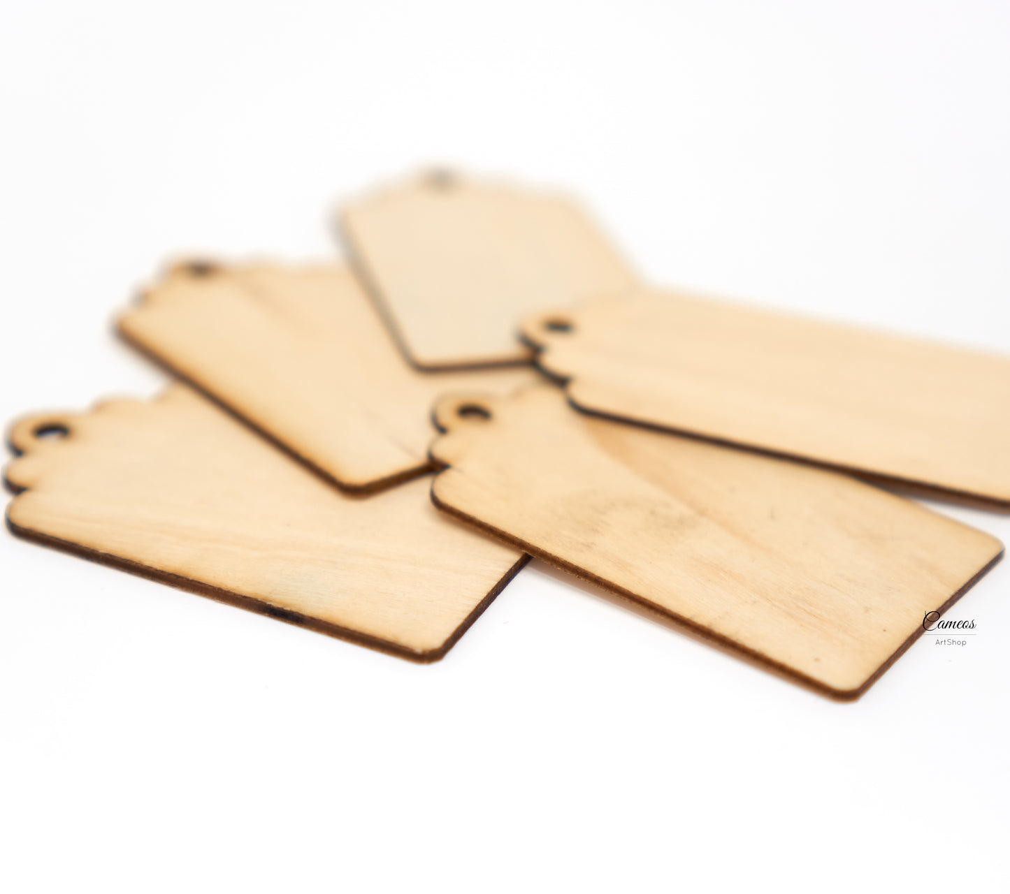 Natural Wood Pendants, Unfinished Wood Pendant, Gift Tag, Wood Shape Craft Supply,  5 pcs