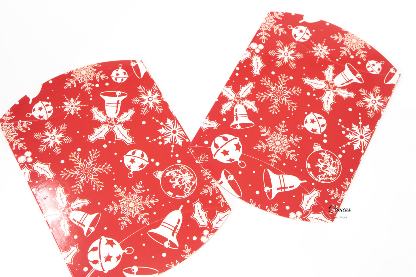 Kraft Pillow Boxes, Paper Pillow Gift Boxes, Packaging Boxes, Christmas,18.7x11cmx0.1cm, 5pcs