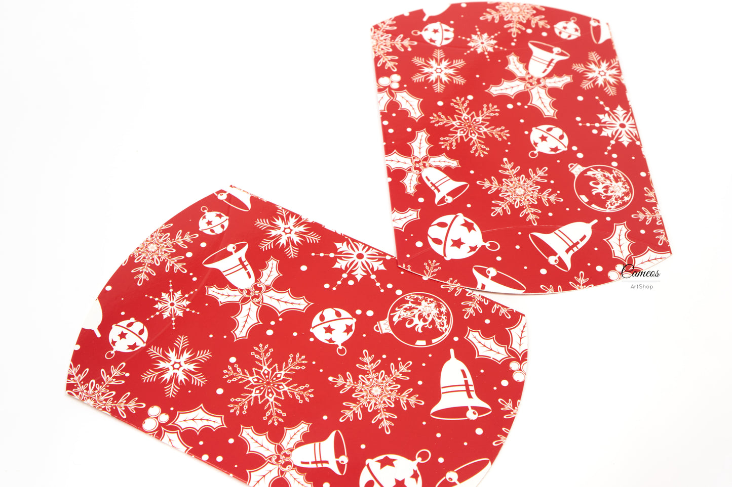 Kraft Pillow Boxes, Paper Pillow Gift Boxes, Packaging Boxes, Christmas,18.7x11cmx0.1cm, 5pcs