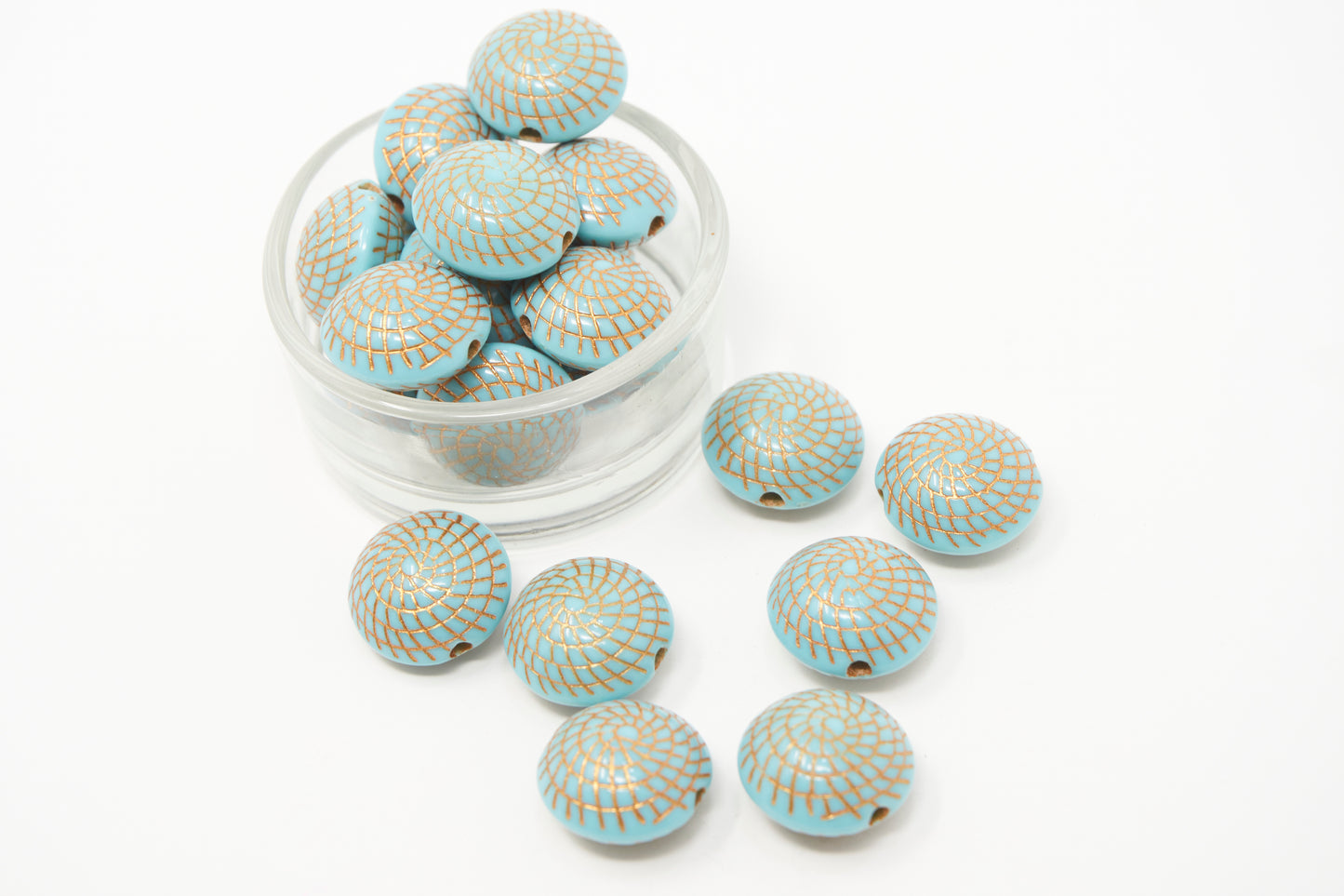 Acrylic Spacer Beads Flat Round Beads 17mm for Beaded Jewelry Making, 20pcs