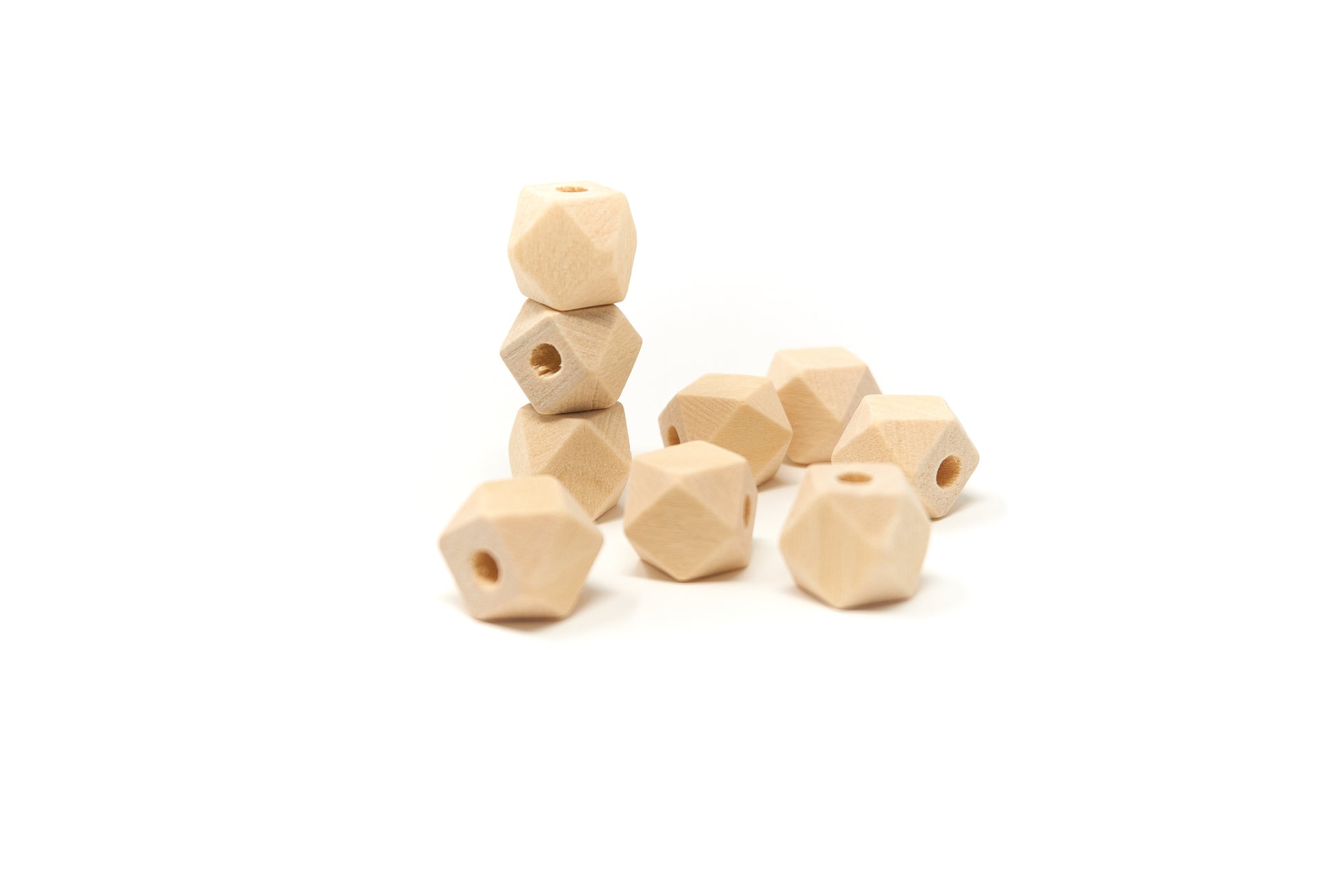 Natural Round Wood Beads 14x18mm 50 pieces - Cameos Art Shop