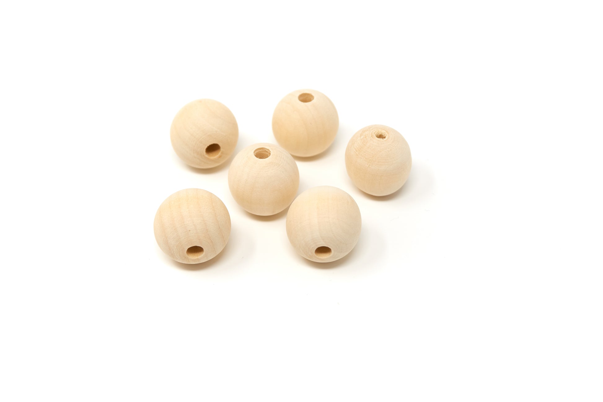 Natural Round Wood Beads 18mm 36 pieces - Cameos Art Shop