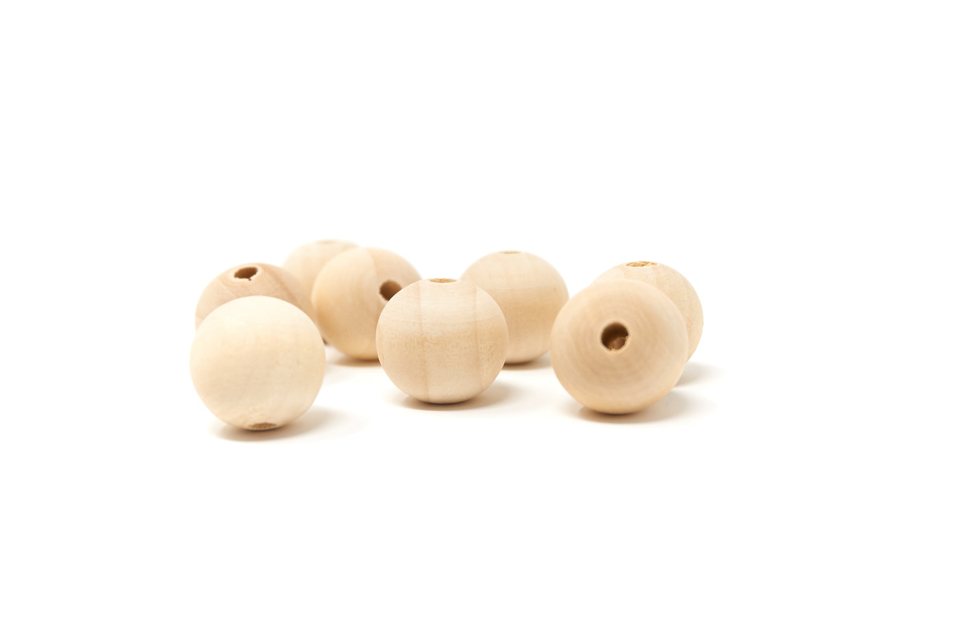 Natural Round Wood Beads 20mm 50 pieces - Cameos Art Shop