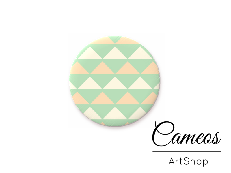 Round handmade glass cabochons 8mm up to 25mm, Retro Motive- G904 - Cameos Art Shop