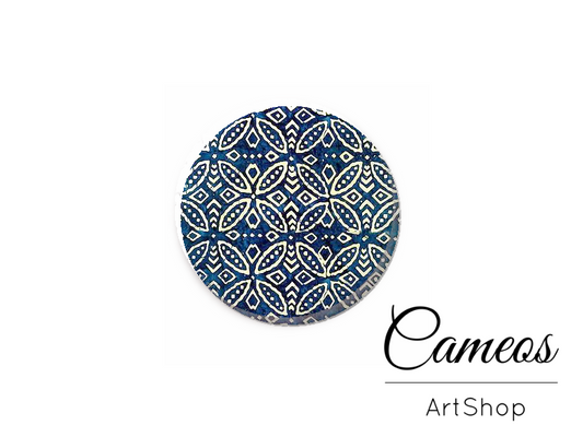 Round handmade glass cabochons 8mm up to 25mm, Mosaic Motive- G926 - Cameos Art Shop