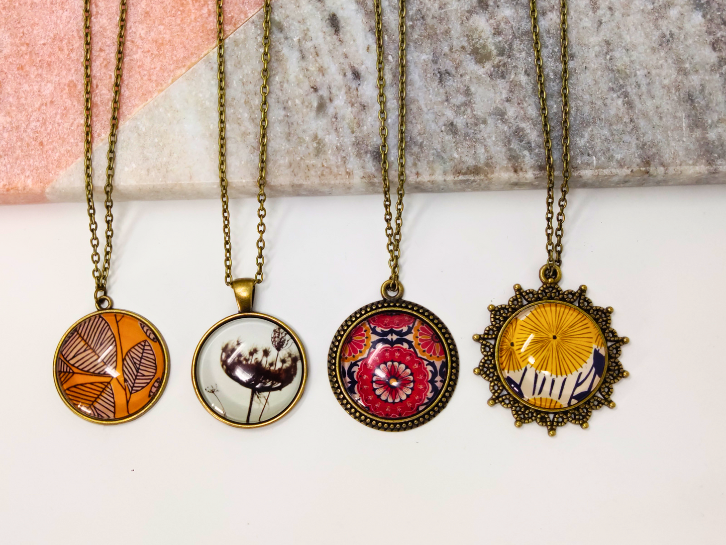 Set of 3 Glass Cabochons with Photo Image Cabochon, Jewelry Findings & Art Supplies, Pendant & Ring Findings, S1601