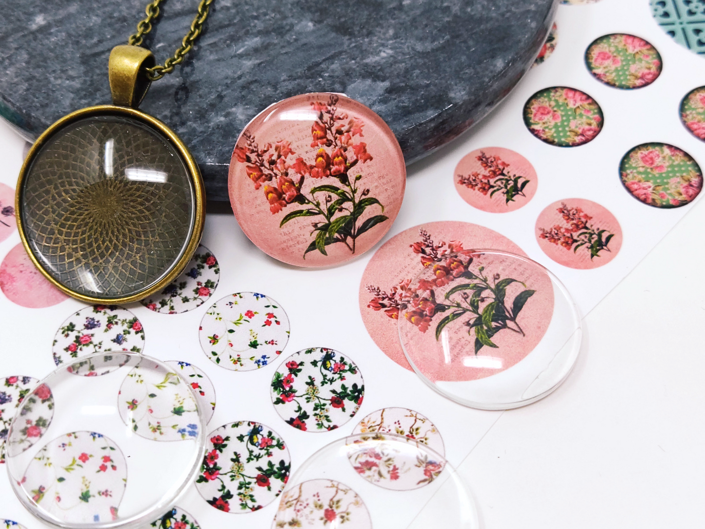 20 pcs 25mm Round Flat Back Clear Glass Cabochon Transparent Cabochon For DIY Jewelry