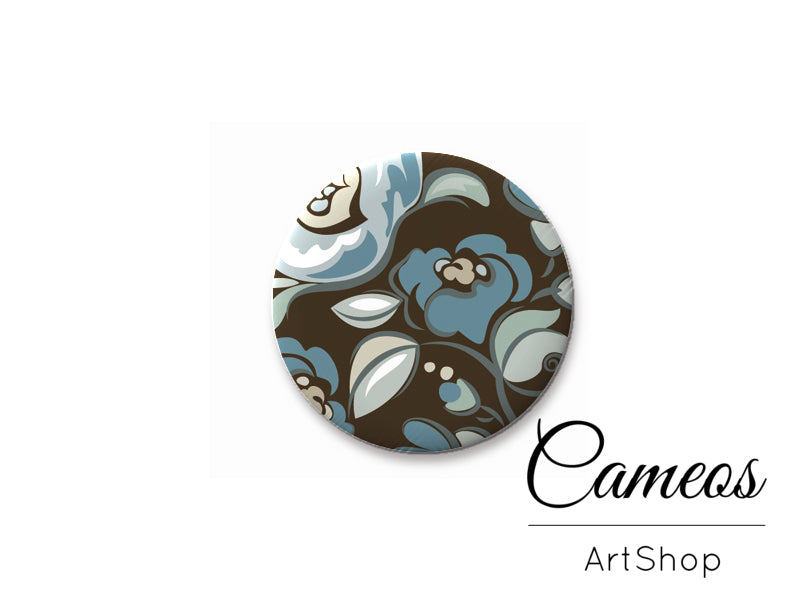 Round handmade glass cabochons 8mm up to 25mm, Floral- L118 - Cameos Art Shop