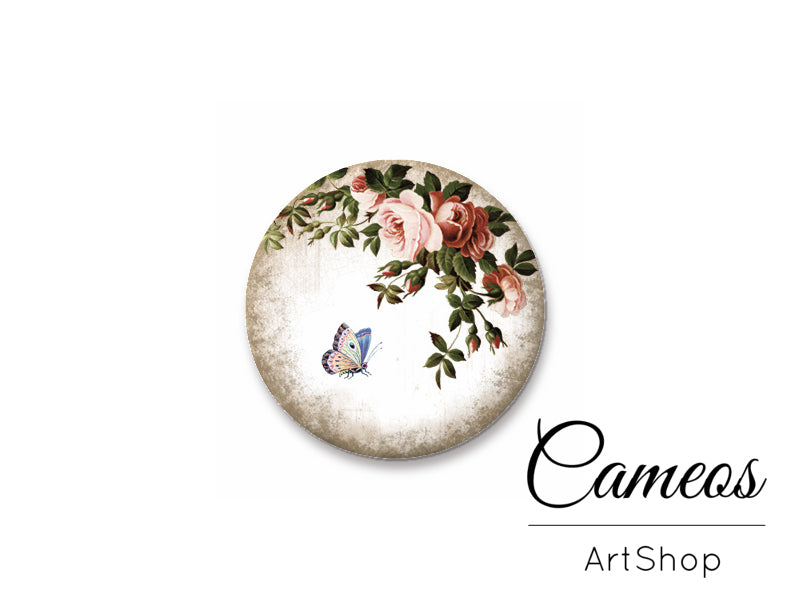 Round handmade glass cabochons 8mm up to 25mm Butterfly- L123 - Cameos Art Shop