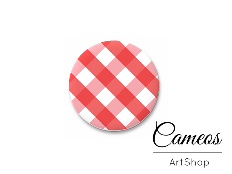 Round handmade glass cabochons 8mm up to 25mm, Red Stripes- L128 - Cameos Art Shop