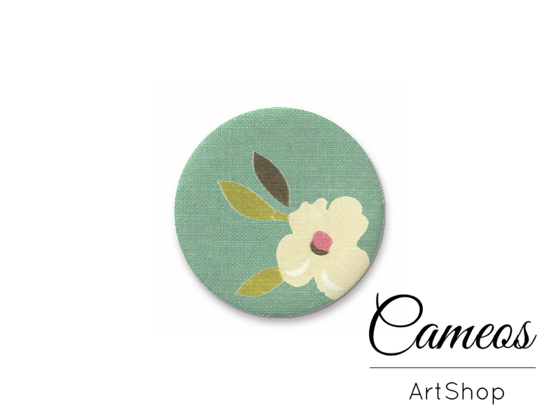 Round handmade glass cabochons 8mm up to 25mm, Floral Motive- L13 - Cameos Art Shop