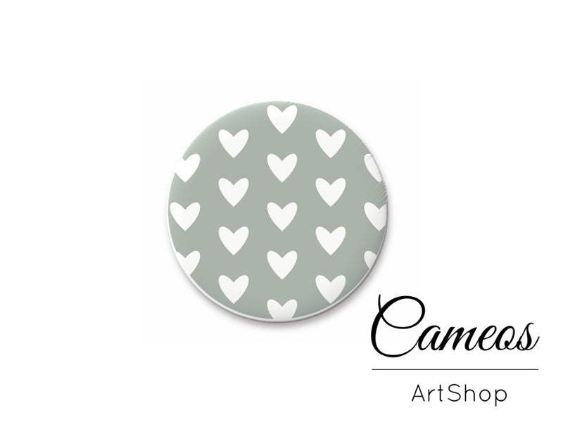 Round handmade glass cabochons 8mm up to 25mm, Hearts- L133 - Cameos Art Shop