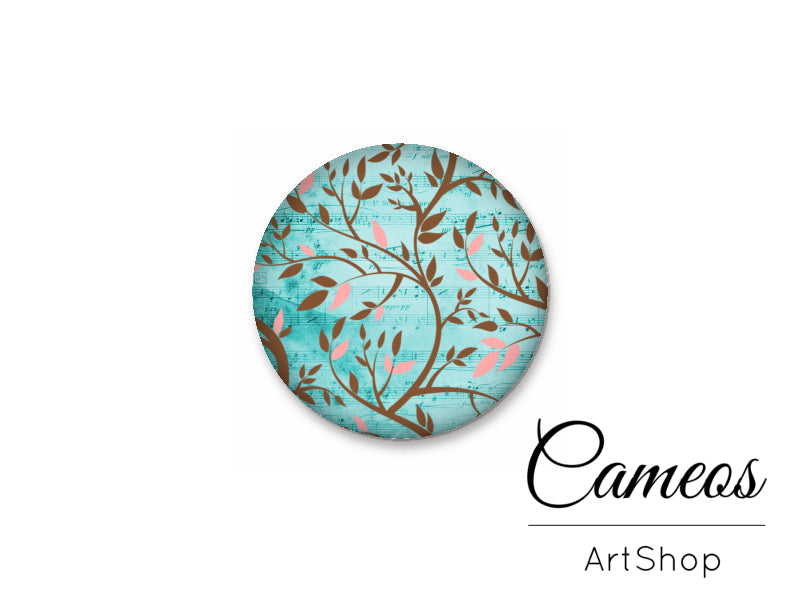 Round handmade glass cabochons 8mm up to 25mm, Tree- L138 - Cameos Art Shop