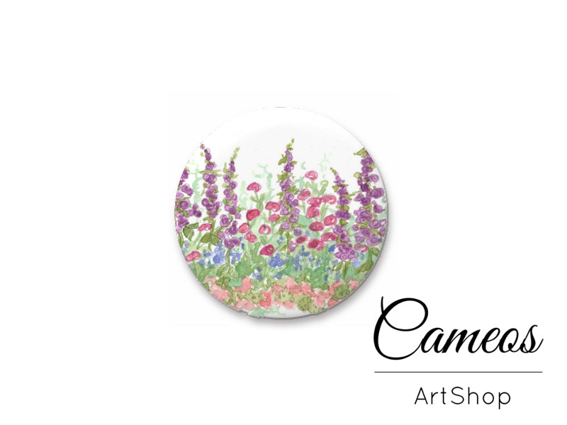 Round handmade glass cabochons 8mm up to 25mm, Flowers- L141 - Cameos Art Shop