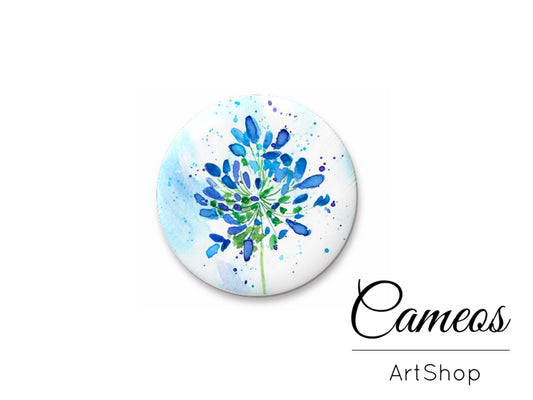 Round handmade glass cabochons 8mm up to 25mm, Flowers- L144 - Cameos Art Shop