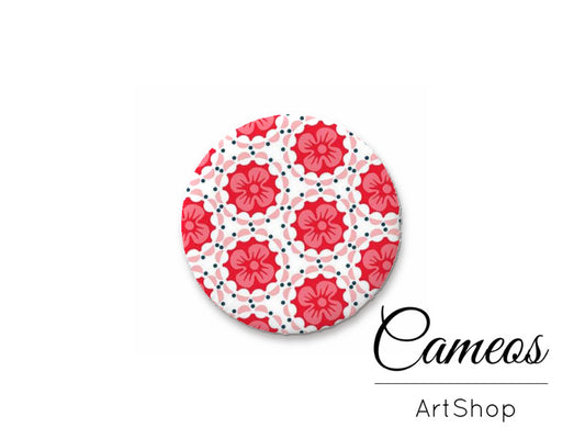 Round handmade glass cabochons 8mm up to 25mm, Mosaic Motive- L209 - Cameos Art Shop