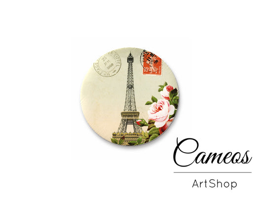 Round handmade glass cabochons 8mm up to 25mm, Eiffel Tower- L237 - Cameos Art Shop