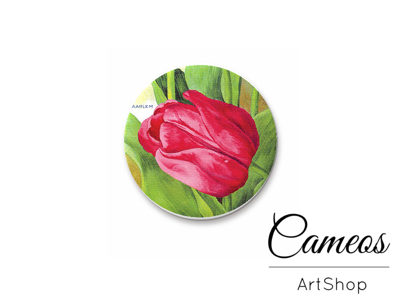 Round handmade glass cabochons 8mm up to 25mm, Tulip- L239 - Cameos Art Shop