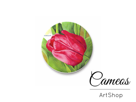 Round handmade glass cabochons 8mm up to 25mm, Tulip- L239 - Cameos Art Shop