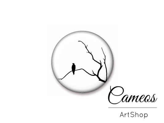 Round handmade glass cabochons 8mm up to 25mm, Birds- L255 - Cameos Art Shop