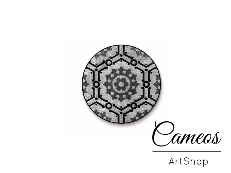 Round handmade glass cabochons 8mm up to 25mm, Mosaic- L282 - Cameos Art Shop