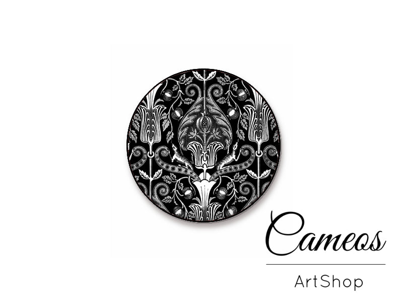 Round handmade glass cabochons 8mm up to 25mm, Abstract- L284 - Cameos Art Shop