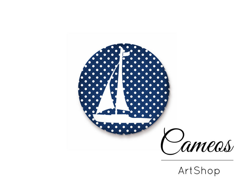 Round handmade glass cabochons 8mm up to 25mm, Sea- L335 - Cameos Art Shop