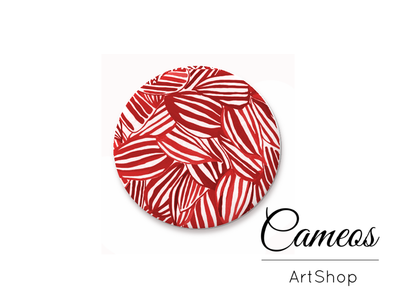 Round handmade glass dome cabochons 8mm up to 25mm, Red retro- L362 - Cameos Art Shop