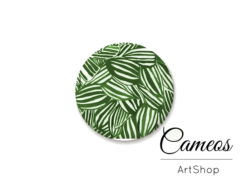 Round handmade glass dome cabochons 8mm up to 25mm, Green retro- L363 - Cameos Art Shop