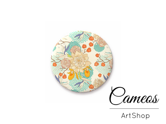 Round handmade glass dome cabochons 8mm up to 25mm, Flowers- L369 - Cameos Art Shop