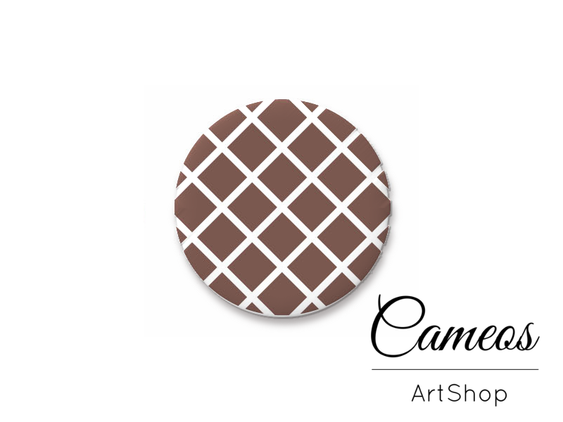 Round handmade glass dome cabochons 8mm up to 25mm, Geometric- L386 - Cameos Art Shop