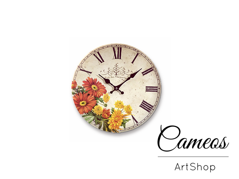 Round handmade glass dome cabochons 8mm up to 25mm, Clock- L393 - Cameos Art Shop