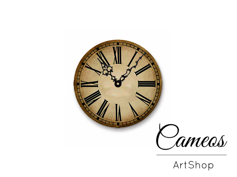 Round handmade glass dome cabochons 8mm up to 25mm, Clock- L394 - Cameos Art Shop