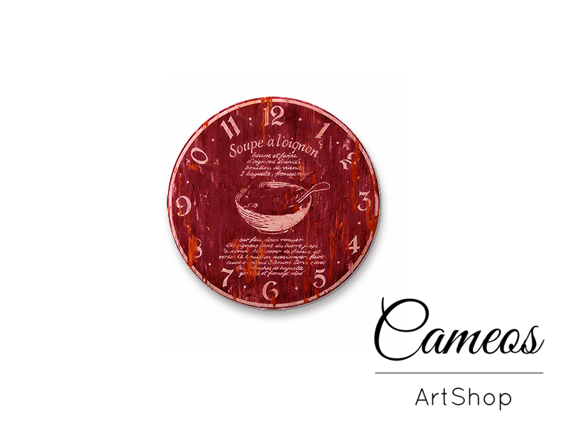 Round handmade glass dome cabochons 8mm up to 25mm, Clock- L395 - Cameos Art Shop