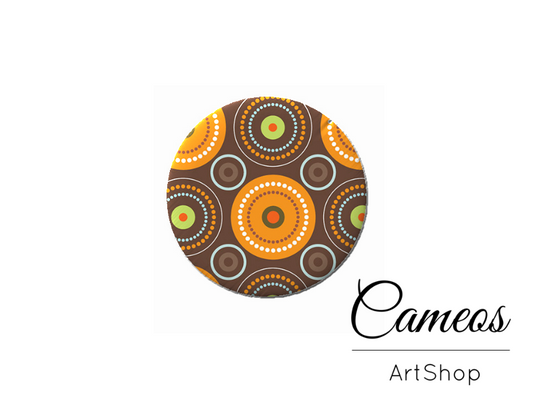 Round handmade glass cabochons 8mm up to 25mm, Abstract Motive- L4 - Cameos Art Shop