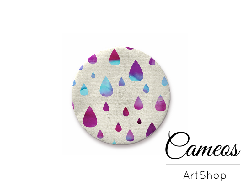 Round handmade glass dome cabochons 8mm up to 25mm, Drops- L404 - Cameos Art Shop