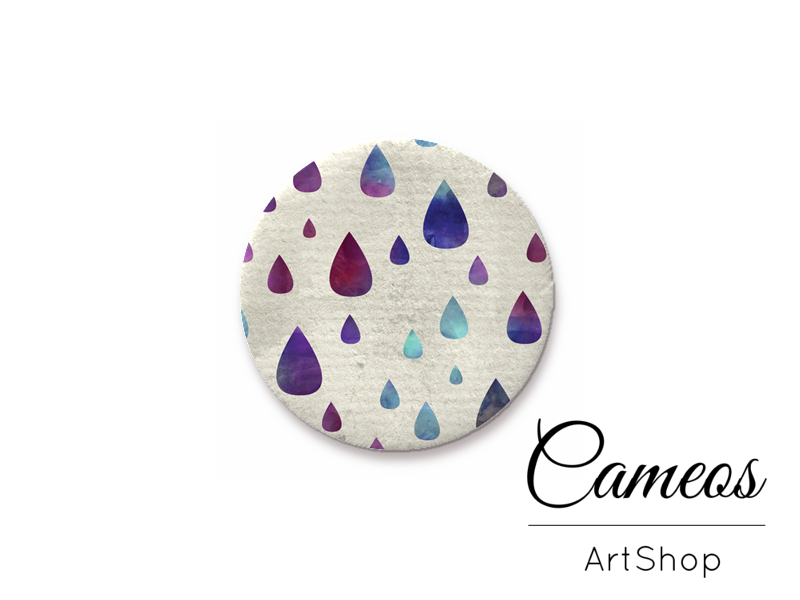 Round handmade glass dome cabochons 8mm up to 25mm, Drops- L405 - Cameos Art Shop