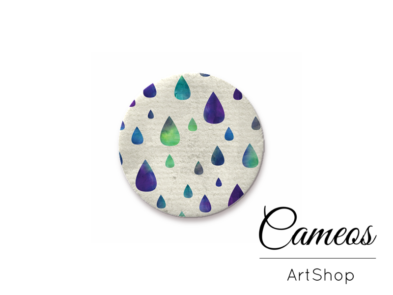 Round handmade glass dome cabochons 8mm up to 25mm, Drops- L406 - Cameos Art Shop