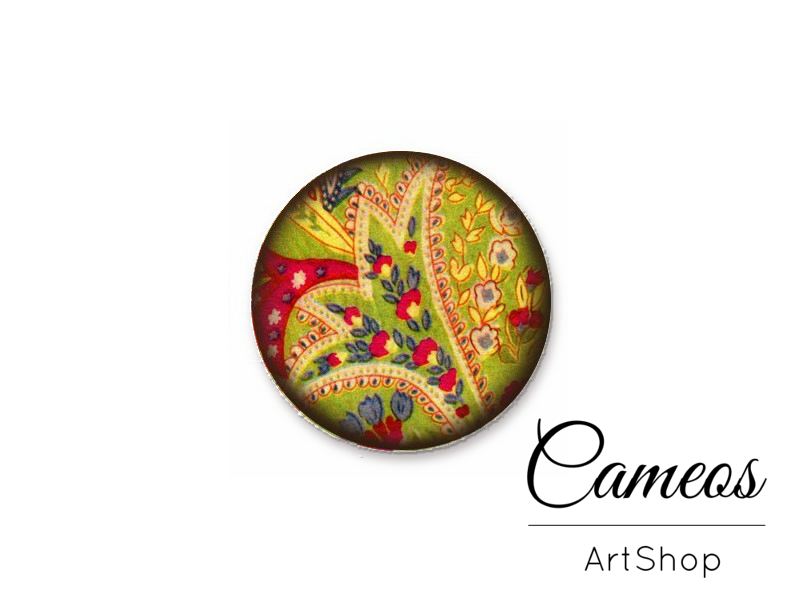 Round handmade glass dome cabochons 8mm up to 25mm, Flawers- L420 - Cameos Art Shop