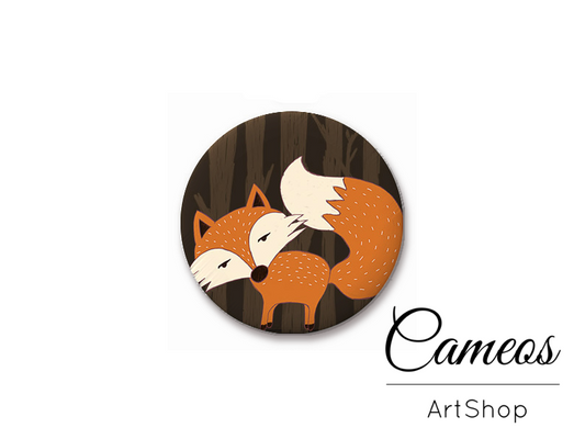 Round handmade glass dome cabochons 8mm up to 25mm, Fox- L427 - Cameos Art Shop