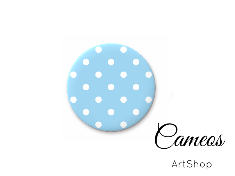 Round handmade glass dome cabochons 8mm up to 25mm, Dots- L444 - Cameos Art Shop