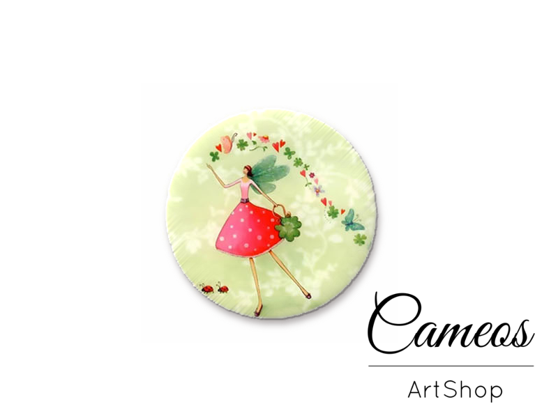 Round handmade glass dome cabochons 8mm up to 25mm, Cute Girls- L476 - Cameos Art Shop