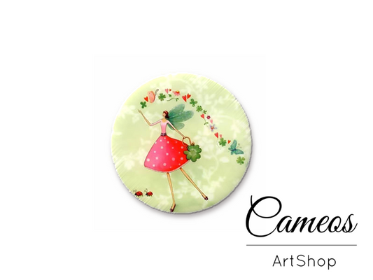 Round handmade glass dome cabochons 8mm up to 25mm, Cute Girls- L476 - Cameos Art Shop