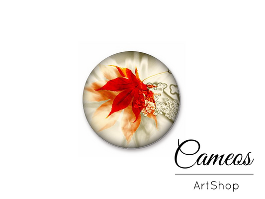 Round handmade glass dome cabochons 8mm up to 25mm, Floral- L485 - Cameos Art Shop