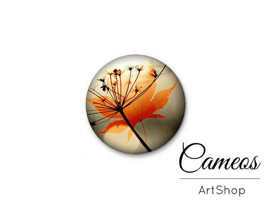 Round handmade glass dome cabochons 8mm up to 25mm, Flowers- L487 - Cameos Art Shop