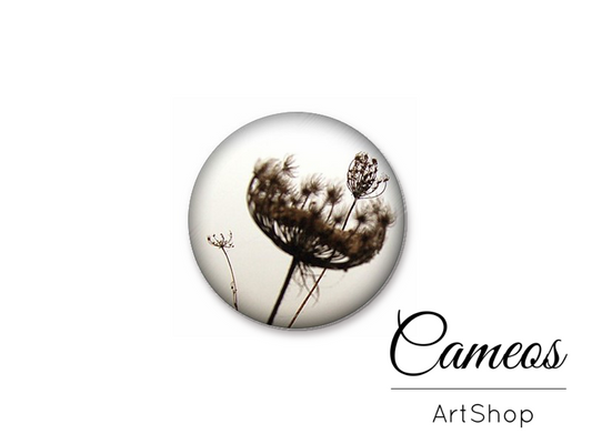 Round handmade glass dome cabochons 8mm up to 25mm, Flower- L489 - Cameos Art Shop