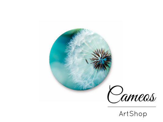 Round handmade glass cabochons 8mm up to 25mm, Floral Motive- L49 - Cameos Art Shop